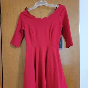 Lulus red scalloped dress